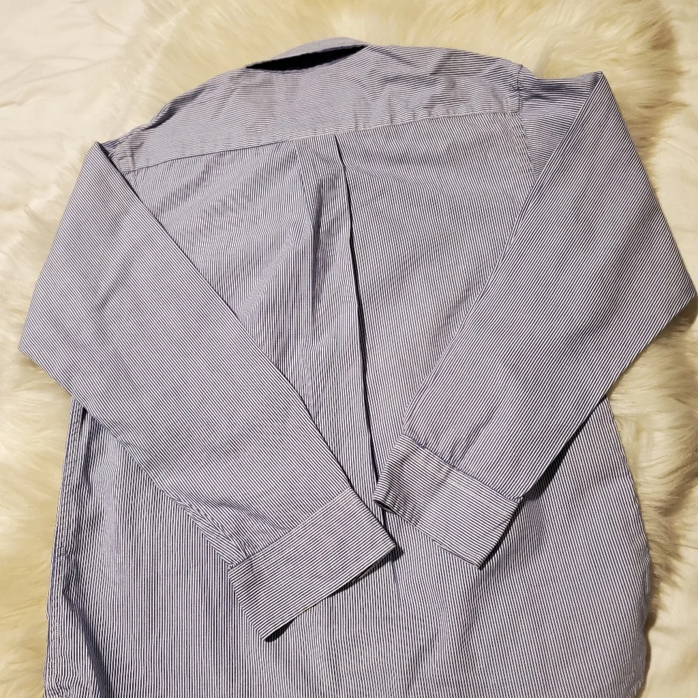 Ralph Lauren Polo Striped Button Down Shirt, boys size 10-12, Blue And White